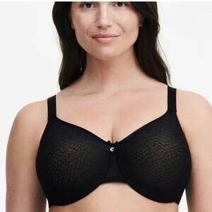 Chantelle C‎ Magnifique Black C18910 Full Coverage Bra Bundle of 3 Size 34 DDDD